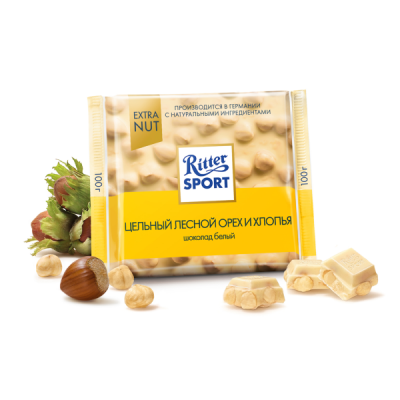 Шоколад белый "Ritter Sport" лесной орех 0,1кг